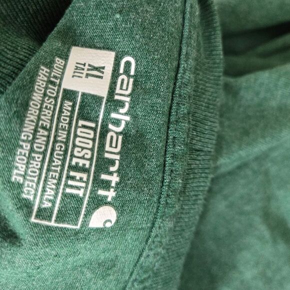Carhartt Loose Fit Green Tee  Shirt Tall - Picture 4 of 4
